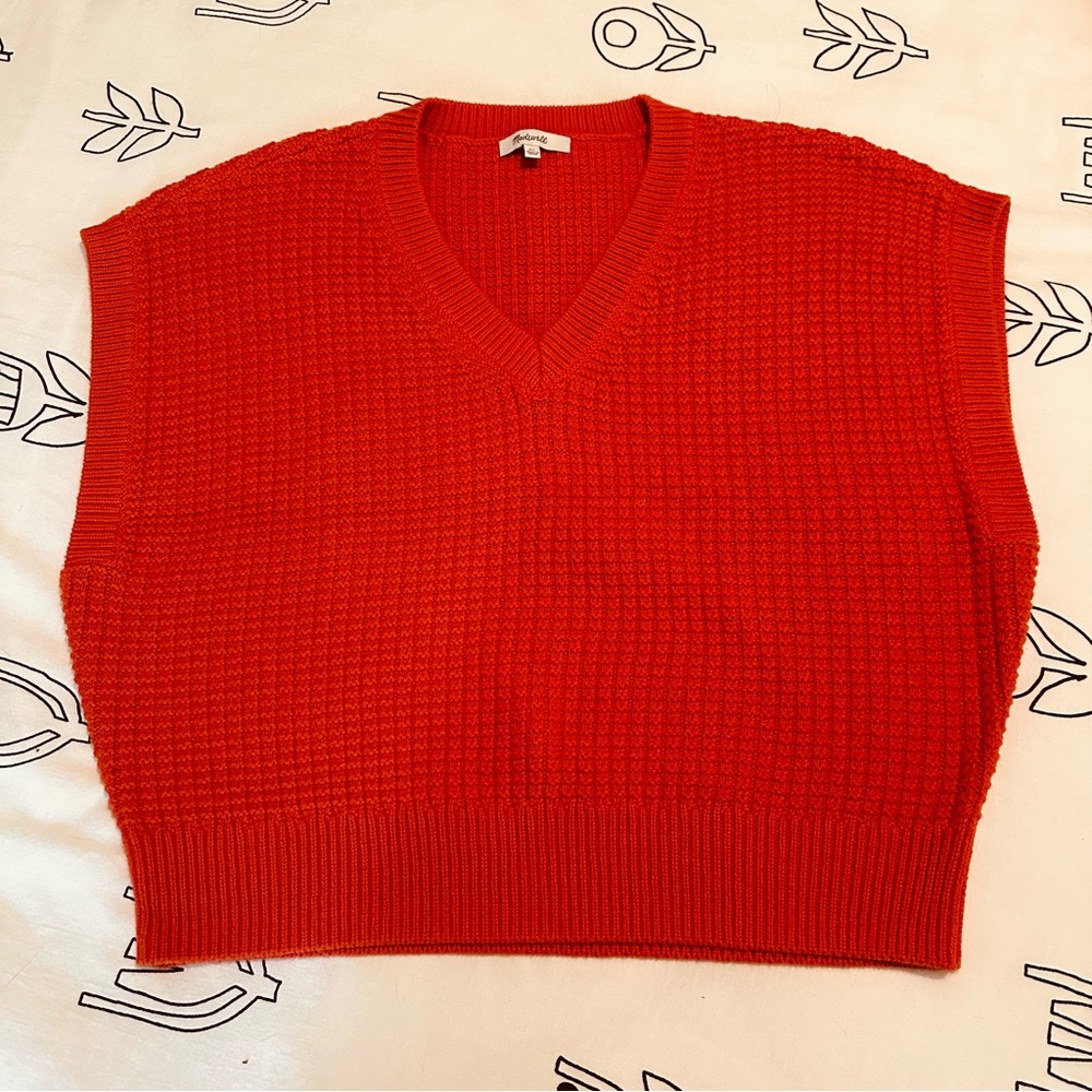 Madewell Waffle-Knit Sweater Vest, top, cotton